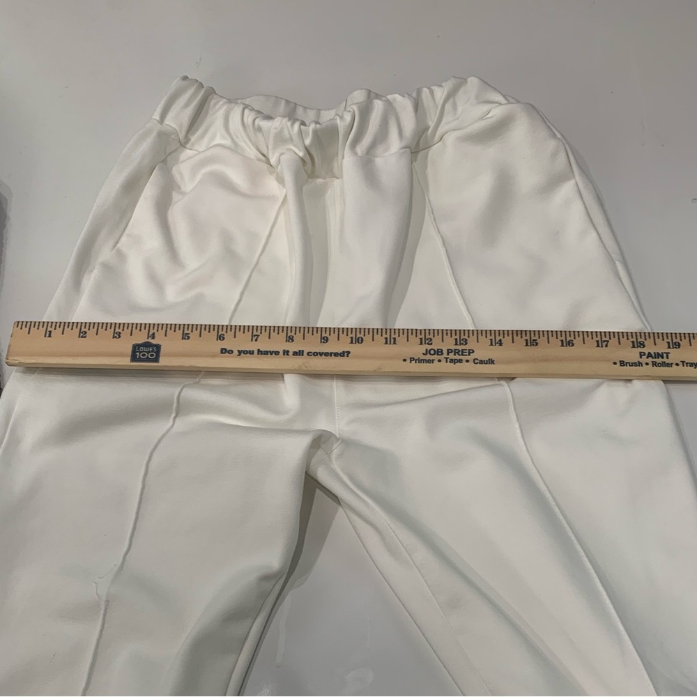 Prada White Cotton Jogger Pants Women’s Large/ Grey Side-Stripe /Emblem/ Size L - Picture 13 of 15